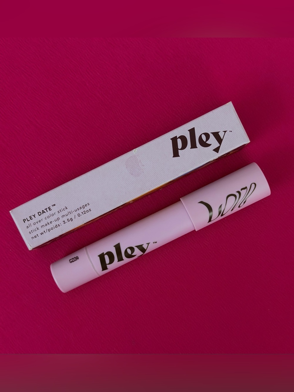 Anthropologie Pley Date All-Over Color Stick — Purple/Pink Net.wt. 3.5gm/0.12oz.